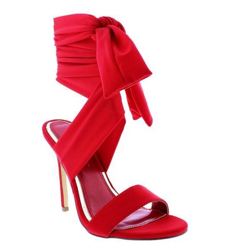Red Sexy Tie Me Up Ankle Heel